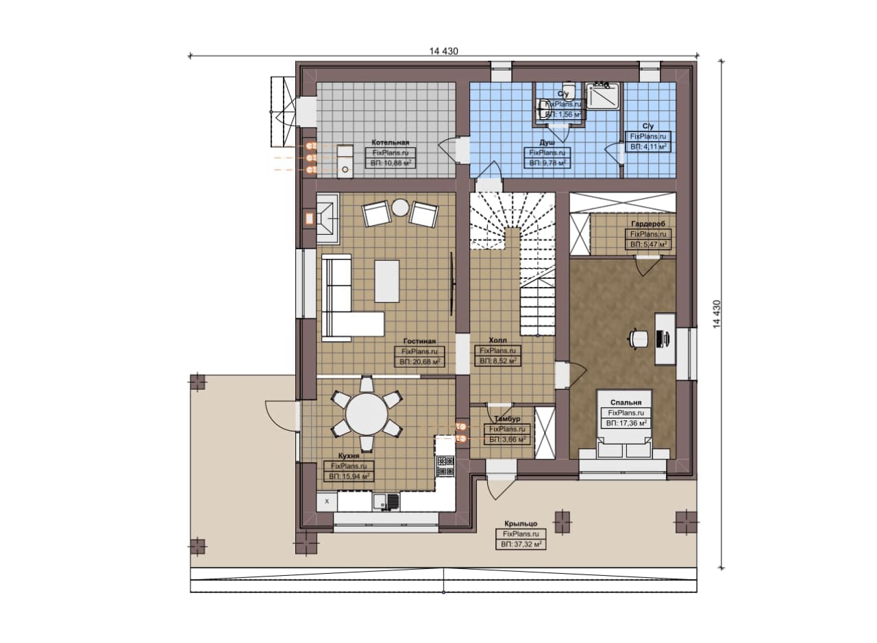 Планировка Двухэтажный дом F-6704