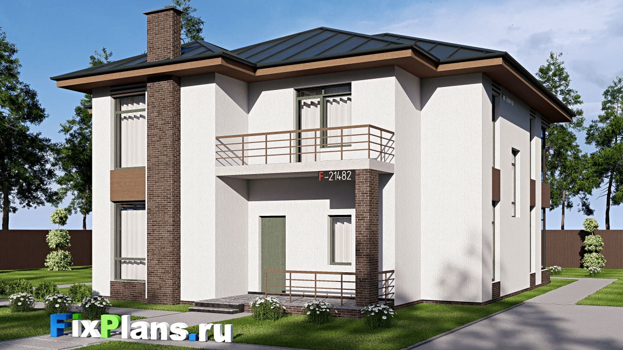 Двухэтажный дом F-21482 — фасад