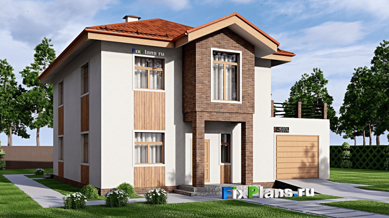 Двухэтажный дом F-15974 — фасад