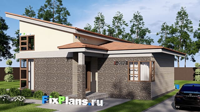 Одноэтажный дом F-20312